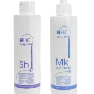 Sada pro neutralizaci žlutých tónů pro blond a šedivé vlasy (silver šampon a maska) pro chladné, zářivé a hebké vlasy bez nežádoucích žlutých odlesků.